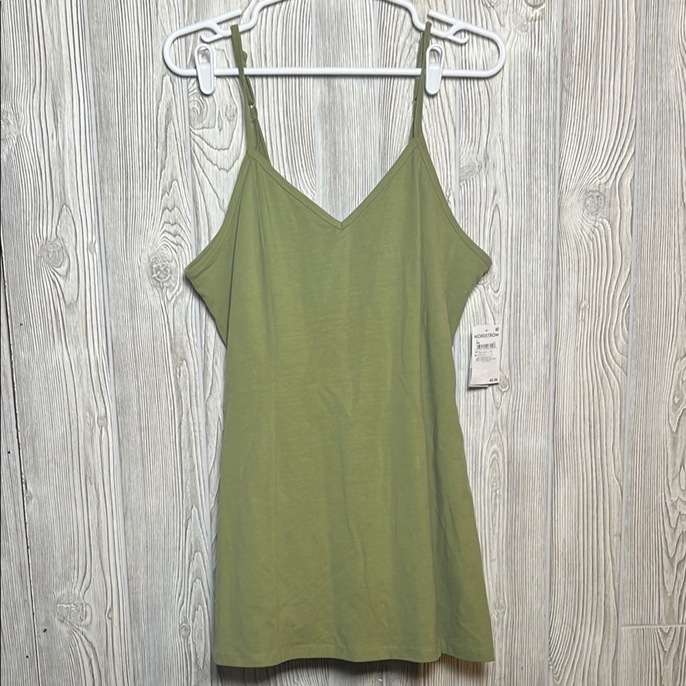 BP Green Tank Fitted dress Built In Shorts NWT Size Large